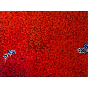 G. N. Qazi, Fragrance of Peace-1, 36 x 54 inch, Acrylic On Canvas, AC-GNQ-111